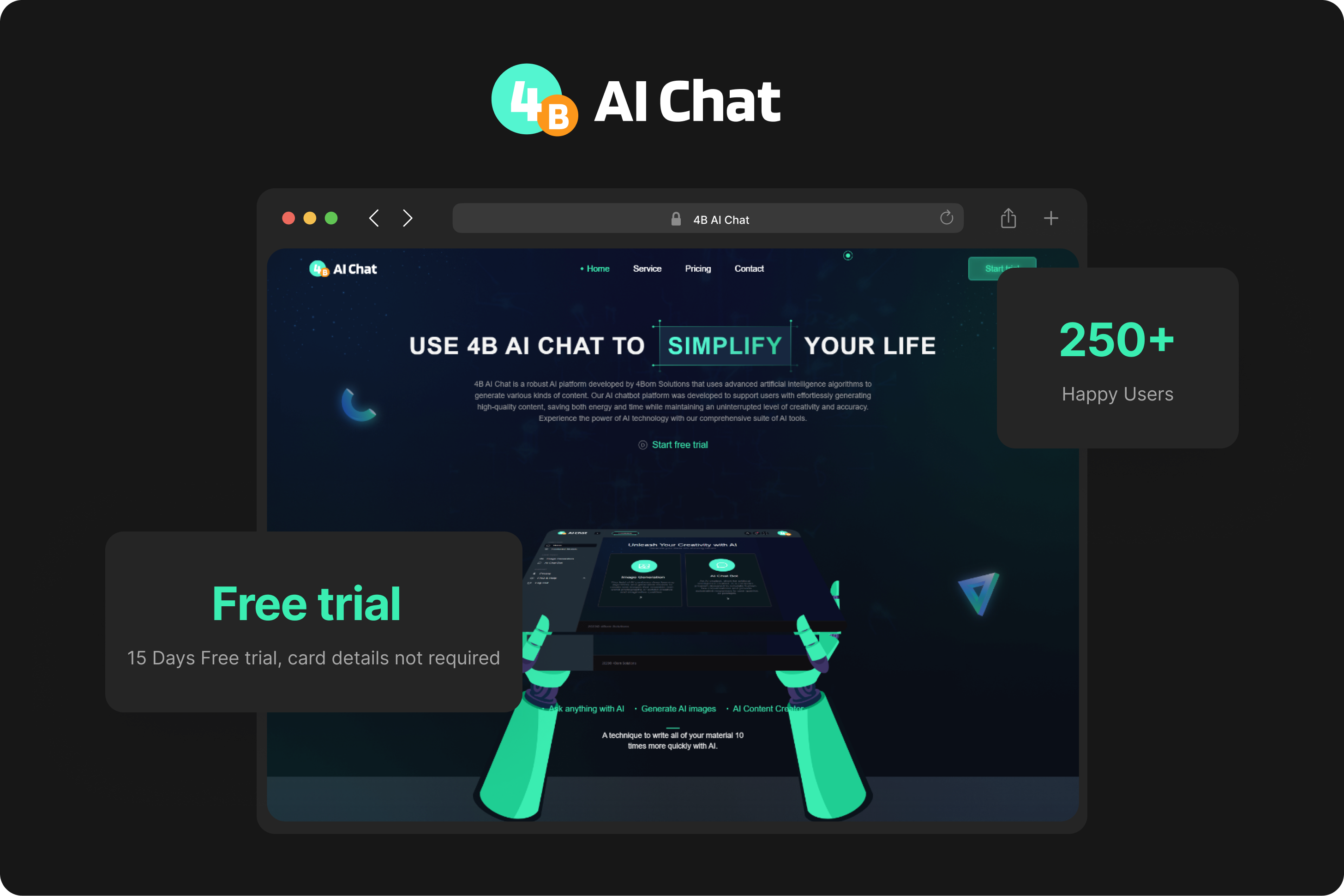 4B AI Chat platform interface illustration